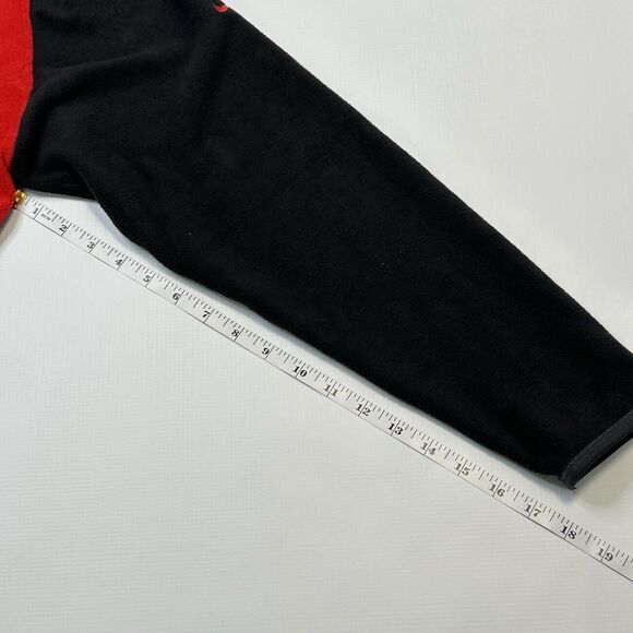 Nike Therma Fit Fleece 1/4 Zip Pullover Hoodie Womens Small Red Black Colorblock - Picture 4 of 8
